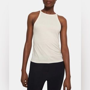 Theory NWT Cropped Halter Tank in Ribbed Knit Size M retail $95